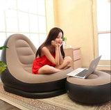 Fauteuil et pouf gonflable
