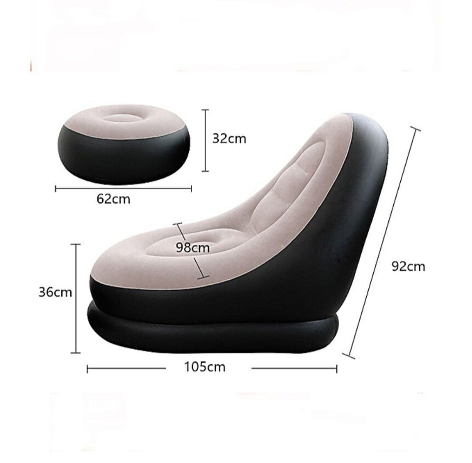 Fauteuil et pouf gonflable